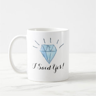 Förlovningmuggen - diamant - "sade jag ja! ", kaffemugg