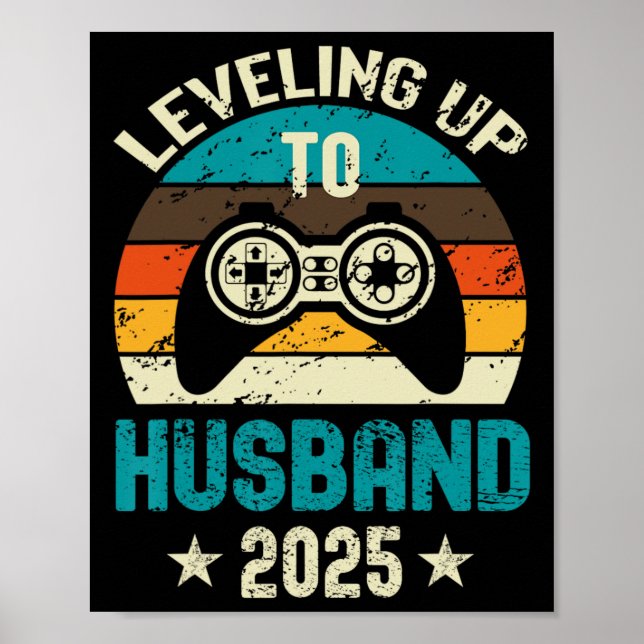 Förlovnings T-Shirt För Spelande Brudgum Uppgrader Poster (Framsidan)