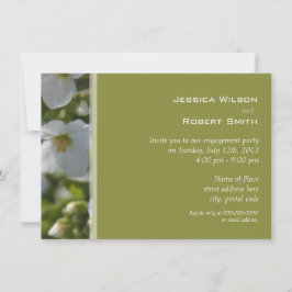 förlovningsfest av färska vita trädgårdblommor inbjudningar