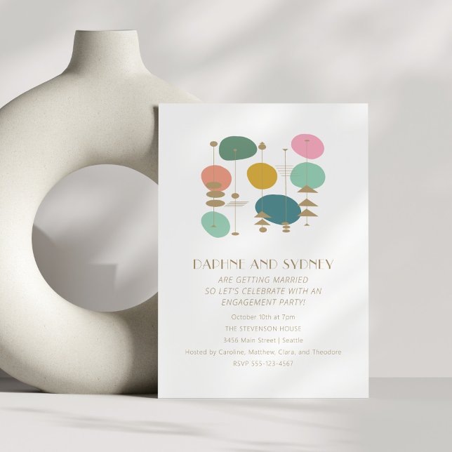 Förlovningsfest av Modet Retro Atomic Age Mid Cent Inbjudningar (Skapare uppladdad)