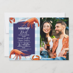 Förlovningsfest av räka, foto, foto Lobster Inbjudningar