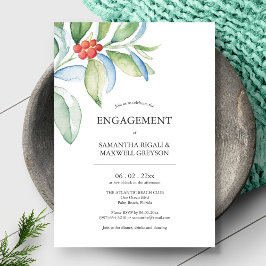 Förlovningsfest bjuder in Festive Greenery Inbjudningar