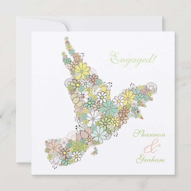 Förlovningsfest Bloom Love Bird Anpassningsbar Inb Inbjudningar (Framsida)