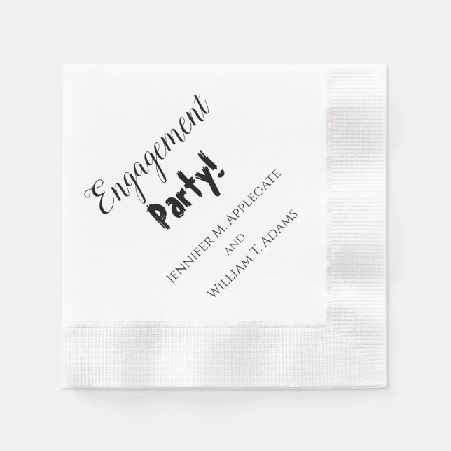 Förlovningsfest Bröllop Napkins Personlig Pappersservett (Framsidan)