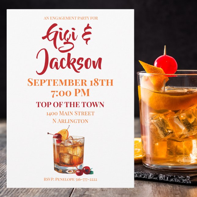 Förlovningsfest Cheers Traditionell Cocktail Inbjudningar (Skapare uppladdad)