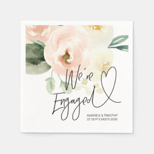 Förlovningsfest Dekoration Vår Rosa Blommigt Pappersservett