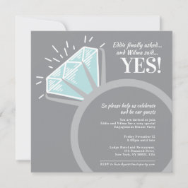 Förlovningsfest diamant ring grafikinbjudningar inbjudningar