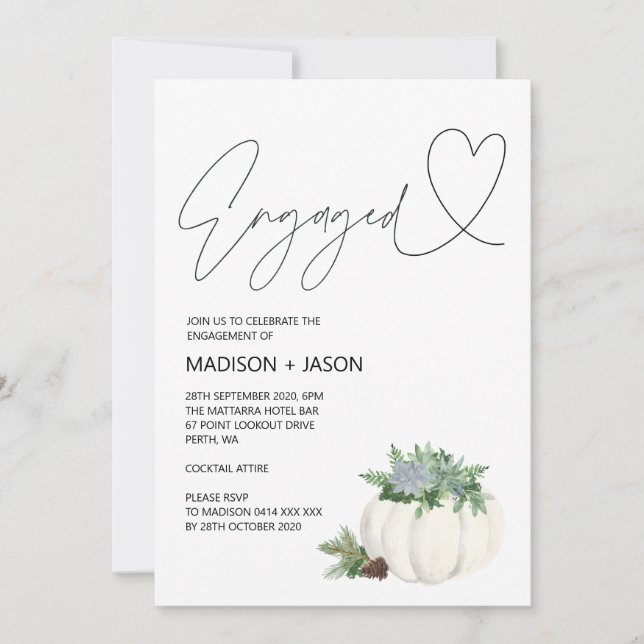 Förlovningsfest för aktiverad Thanksgiving Inbjudningar (Framsida)