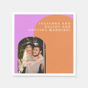 Förlovningsfest för återfotfoto för anpassningsbar pappersservett