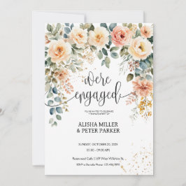 Förlovningsfest för Blommigt av vattenfärgsElegant Inbjudningar