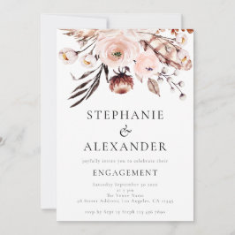 Förlovningsfest för  Blommigtar för Rustic Boho Inbjudningar