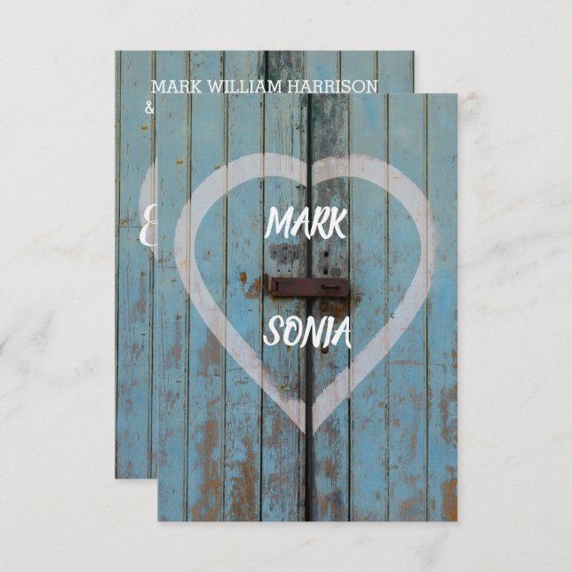 Förlovningsfest för land-bard-dörr inbjudningar (Fram/baksida)