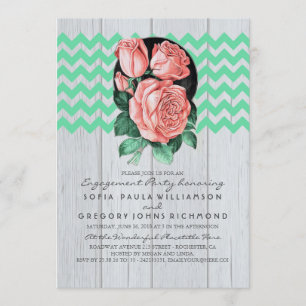 Förlovningsfest för Mint och Rosa Rustic Chic Inbjudningar