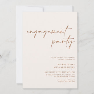 Förlovningsfest för modern minimal Neutralt Inbjudningar