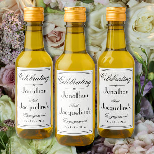 Förlovningsfest för Namn-Elegant Enkel vit Vinetikett
