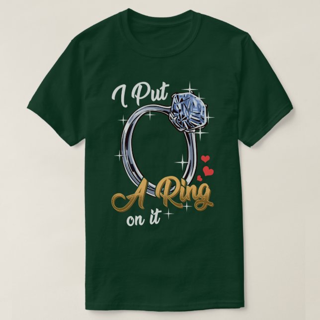 Förlovningsfest för par fästmö  t shirt (Design framsida)