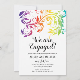 Förlovningsfest för Rainbow färg rulla lesbisk Inbjudningar