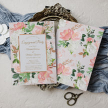 Förlovningsfest för  Rosa Guld Watercolor Blommigt