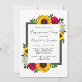 Förlovningsfest för solrossolrosBlommigt Ro Daisy Inbjudningar