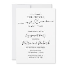 Förlovningsfest för svartvit kalligrafi