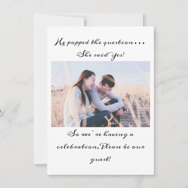 Förlovningsfest för svartvit typografi inbjudningar (Framsida)