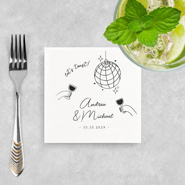 Förlovningsfest för Whimsiky Quirky Retro Roligt F Pappersservett (Skapare uppladdad)