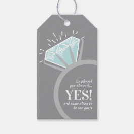 Förlovningsfest grafik ring tack presentetikett