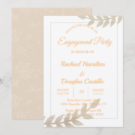 Förlovningsfest - gyllene Blommigt Inbjudningar