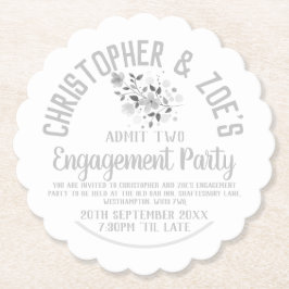 Förlovningsfest Inbjudan Biljett Pappers Coaster Underlägg Papper