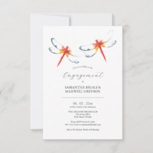 Förlovningsfest-inbjudningar Red Dragonfly Inbjudningar