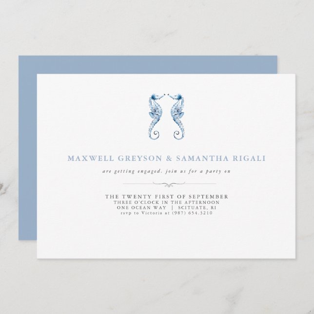 Förlovningsfest Inbjudningar - vattenfärgssegment (Fram/baksida)