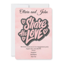 Förlovningsfest -  Kärlek. Editable Invita