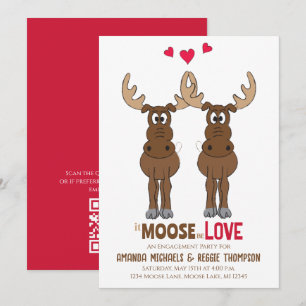 Förlovningsfest Moose är Kärlek Cute Whimsical Inbjudningar