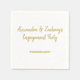 Förlovningsfest Napkins med Hashtag Guld Pappersservett
