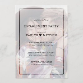 Förlovningsfest Photo Minimalist BlackTypography Inbjudningar