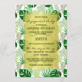 Förlovningsfest | Tropiska Löv av exotisk Grönt Inbjudningar