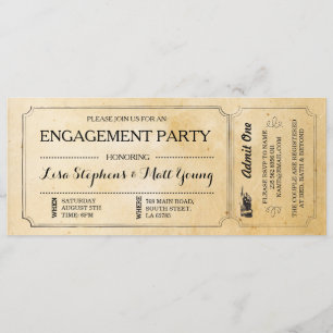 Förlovningsfestbiljetten kopplar ihop lantlig inbjudningar