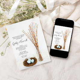 Förlovningsfesten Bird Nest Eggs och Pussy Willows Inbjudningar