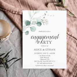 Förlovningsfesten Budget Boho Greenery Eucalyptus Inbjudan Vykort
