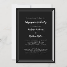 Förlovningsfesten elegant Minimalist Black Script
