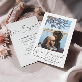 Förlovningsfesten elegant Script Photo Inbjudningar