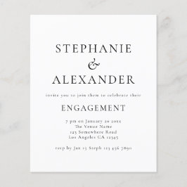 Förlovningsfesten Enkel text för budget