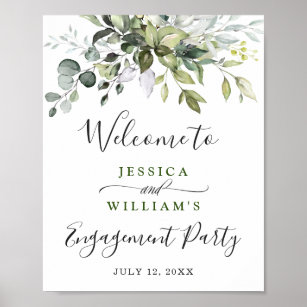 Förlovningsfesten Eucalyptus Greenery Poster
