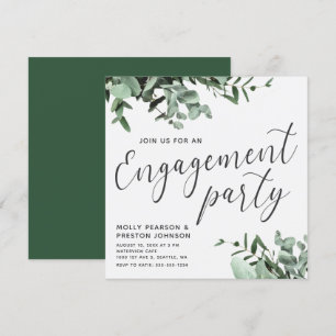Förlovningsfesten Eucalyptus Greenery Watercolor Inbjudningar