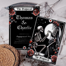 Förlovningsfesten Frieri Tarot Gothic Blommigt Inbjudningar