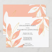 Förlovningsfesten Golden Peach Watercolor Blommigt