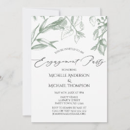 Förlovningsfesten Grey Botanical Löv Inbjudningar