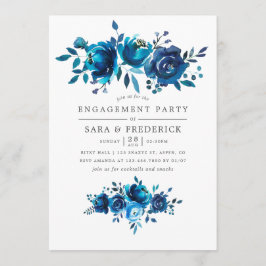 Förlovningsfesten inbjudan för marin och vit vatte