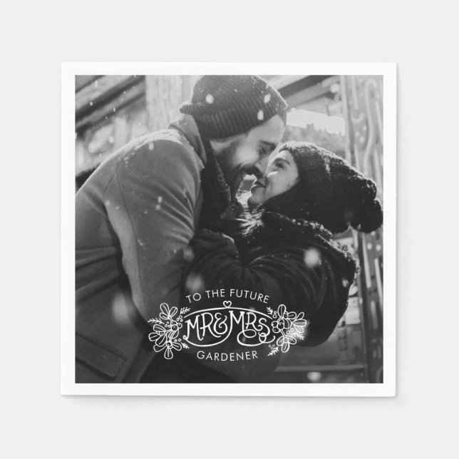 Förlovningsfesten kan inte lägga till ett eget fot pappersservett (Framsidan)