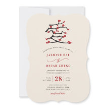 Förlovningsfesten kinesiska Kärlek Red Cherry Blom